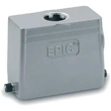 Grommet housing, size HB16, aluminum alloy, M40, straight, longitudinal bow locking, IP65, 79094600 - 1