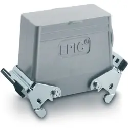 Grommet housing, size HB16, aluminum alloy, M25/M32, angled, cross bow locking, IP65, 79107400