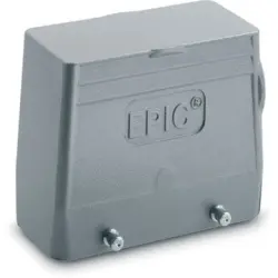 Grommet housing, size HB16, aluminum alloy, M40, angled, cross bow locking, IP65, 79102800