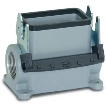 Surface mount housing, size HB16, aluminum alloy, 2 x M25/M32, angled, longitudinal bow locking, IP65, 79111200 - 1