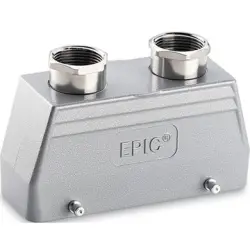 Grommet housing, size HB24, aluminum alloy, 2 x M25/2 x M32, straight, cross bow locking, IP65, 44422019