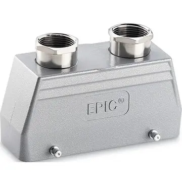 Grommet housing, size HB24, aluminum alloy, 2 x M25/2 x M32, straight, cross bow locking, IP65, 44422020 - 1