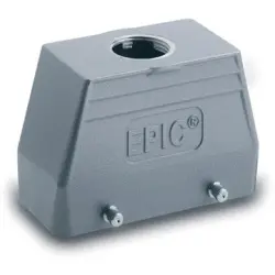 Grommet housing, size HB24, aluminum alloy, M25/M32, straight, cross bow locking, IP65, 19111000