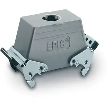 Grommet housing, size HB24, aluminum alloy, M25/M32, straight, cross bow locking, IP65, 19122000 - 1