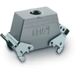 Grommet housing, size HB24, aluminum alloy, M25/M32, straight, cross bow locking, IP65, 19112000