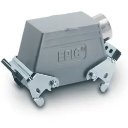 Grommet housing, size HB24, aluminum alloy, M25/M32, angled, cross bow locking, IP65, 19124000