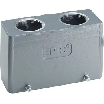 Grommet housing, size HB24, aluminum alloy, 2 x M25/2 x M32, straight, cross bow locking, IP65, 79178500 - 1