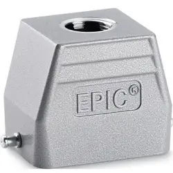 Grommet housing, size HB6, aluminum alloy, M20/M25, straight, longitudinal bow locking, IP65, 19011000
