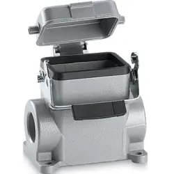 Surface mount housing, size HB6, aluminum alloy, M25/M32, angled, longitudinal bow locking, IP65, 79015200