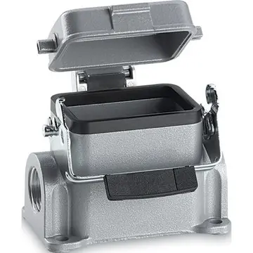 Surface mount housing, size HB6, aluminum alloy, 2 x M20/M25, angled, longitudinal bow locking, IP65, 79016600 - 1