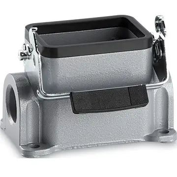 Surface mount housing, size HB6, aluminum alloy, 2 x M20/M25, angled, longitudinal bow locking, IP65, 79006600 - 1
