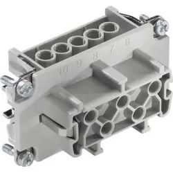 Socket contact insert, H-B 10, 10 pole, screw connection, with PE contact, 10193100