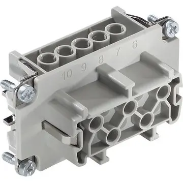 Socket contact insert, H-B 10, 10 pole, screw connection, with PE contact, 10193100 - 1
