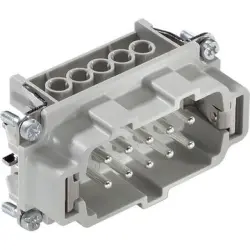 Pin contact insert, H-B 10, 10 pole, screw connection, with PE contact, 10192100