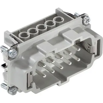 Pin contact insert, H-B 10, 10 pole, screw connection, with PE contact, 10192100 - 1