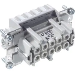 Socket contact insert, H-B 10, 10 pole, spring-clamp connection, with PE contact, 10401100