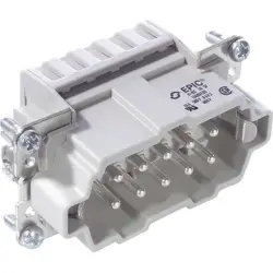 Pin contact insert, H-B 10, 10 pole, spring-clamp connection, with PE contact, 10400100