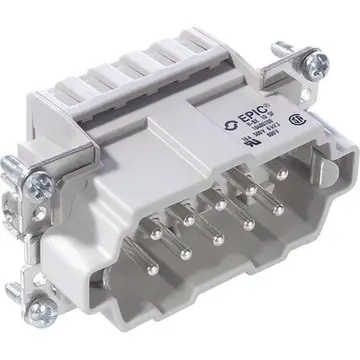 Pin contact insert, H-B 10, 10 pole, spring-clamp connection, with PE contact, 10400100 - 1