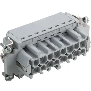 Socket contact insert, H-B 16, 16 pole, push-in, with PE contact, 44423205 - 1