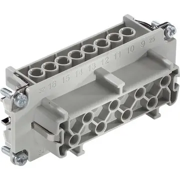 Socket contact insert, H-B 16, 16 pole, screw connection, with PE contact, 10195100 - 1