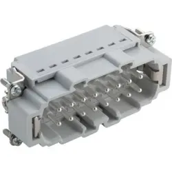 Pin contact insert, H-B 16, 16 pole, push-in, with PE contact, 44423204