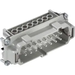 Pin contact insert, H-B 16, 16 pole, screw connection, with PE contact, 10194000