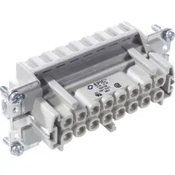 Socket contact insert, H-B 16, 16 pole, spring-clamp connection, with PE contact, 10401200