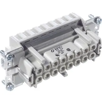 Socket contact insert, H-B 16, 16 pole, spring-clamp connection, with PE contact, 10401200 - 1