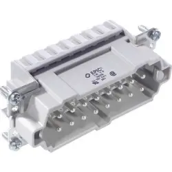 Pin contact insert, H-B 16, 16 pole, spring-clamp connection, with PE contact, 10400200