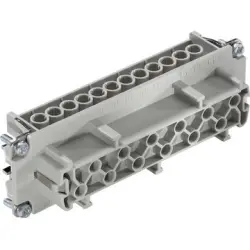Socket contact insert, H-B 24, 24 pole, screw connection, with PE contact, 10197100