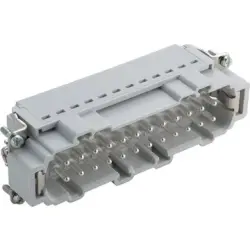 Pin contact insert, H-B 24, 24 pole, push-in, with PE contact, 44423206