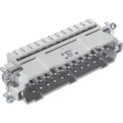 Pin contact insert, H-B 24, 24 pole, spring-clamp connection, with PE contact, 10400300