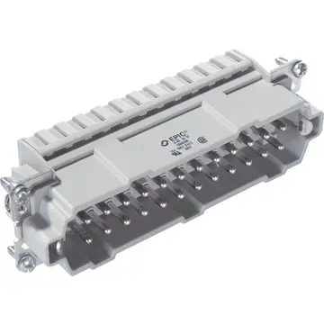 Pin contact insert, H-B 24, 24 pole, spring-clamp connection, with PE contact, 10400300 - 1