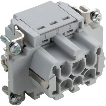 Socket contact insert, H-B 6, 6 pole, push-in, with PE contact, 44423201 - 1