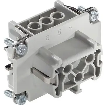 Socket contact insert, H-B 6, 6 pole, screw connection, with PE contact, 10191000 - 1