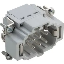 Pin contact insert, H-B 6, 6 pole, push-in, with PE contact, 44423200