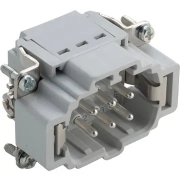 Pin contact insert, H-B 6, 6 pole, push-in, with PE contact, 44423200 - 1