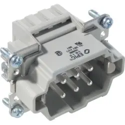 Pin contact insert, H-B 6, 6 pole, spring-clamp connection, with PE contact, 10400000