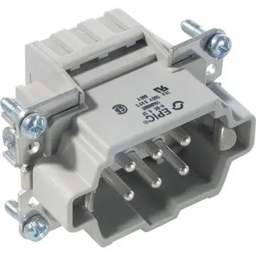Pin contact insert, H-B 6, 6 pole, spring-clamp connection, with PE contact, 10400000 - 1
