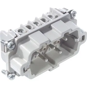 Pin contact insert, H-B 10, 5 pole, screw connection, with PE contact, 10210010 - 1