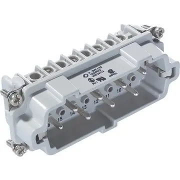 Pin contact insert, H-B 16, 8 pole, screw connection, with PE contact, 10239110 - 1