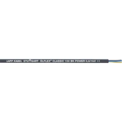 PVC connection and control cable ÖLFLEX CLASSIC 100 BK 0,6/1 kV 3 G 2.5 mm², AWG 14, unshielded, black, 1120469/100 - 1