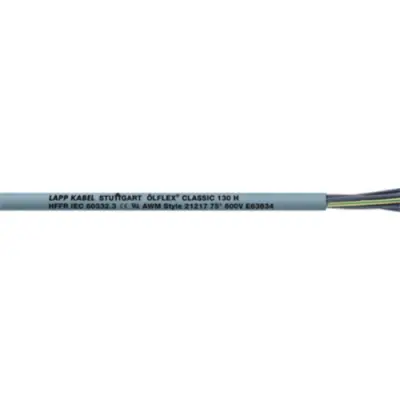 PO connection and control cable ÖLFLEX CLASSIC 130 H 4 G 1.0 mm², AWG 18, unshielded, black, 1123412/100 - 1