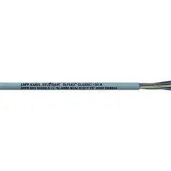 PO connection and control cable ÖLFLEX CLASSIC 130 H 4 G 1.0 mm², AWG 18, unshielded, black, 1123412/100