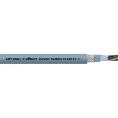 PVC connection and control cable ÖLFLEX CLASSIC FD 810 CY 4 G 2.5 mm², AWG 14, shielded, gray, 0026271/100 - 1