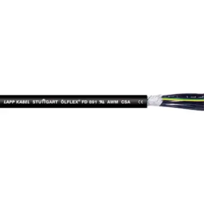 PVC connection and control cable ÖLFLEX FD 891 4 G 0.75 mm², AWG 19, unshielded, black, 1026104/100 - 1