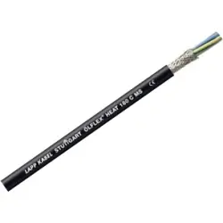 Silicone connection and control cable ÖLFLEX HEAT 180 C MS 3 G 0.5 mm², AWG 20, shielded, black, 0046701/100