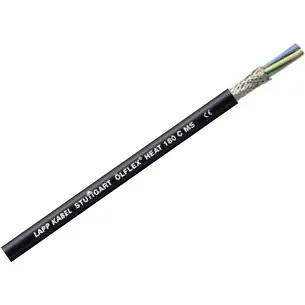 Silicone connection and control cable ÖLFLEX HEAT 180 C MS 3 G 1.5 mm², AWG 16, shielded, black, 0046717/100 - 1
