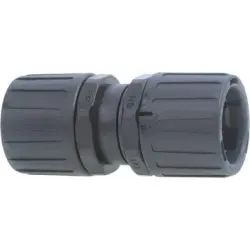 Straight hose coupling, 16 mm, PA, IP66, gray, (L) 59 mm, 55507000