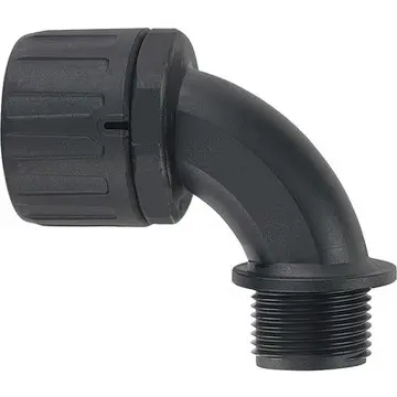 90° hose screw fitting, M16, 16 mm, PA, IP66, black, (L) 11 mm, 55506505 - 1